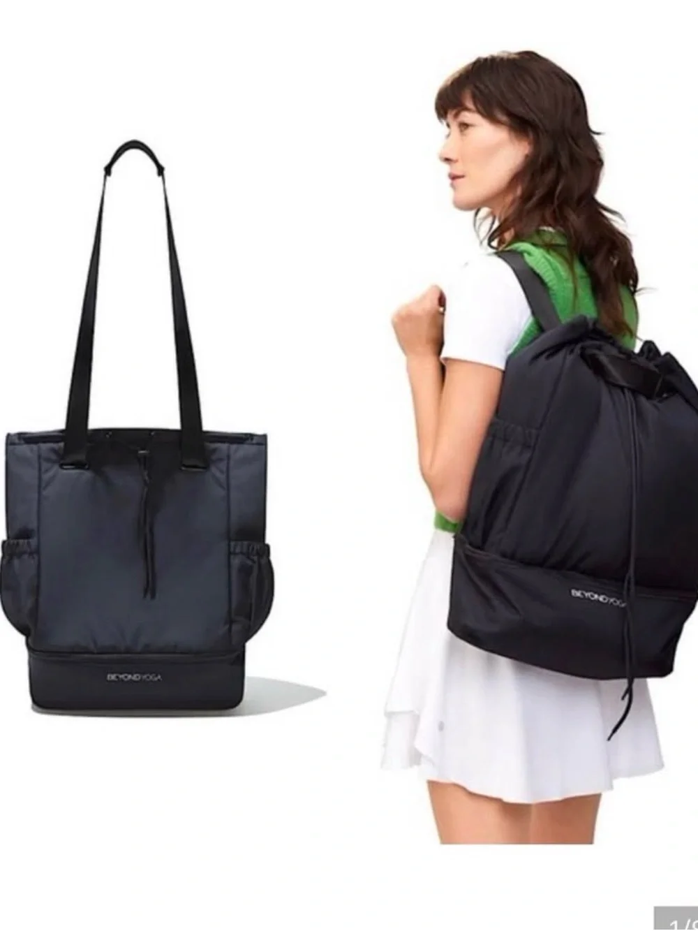 Beyond Yoga Drawstring Convertible Backpack Tote Gym Travel Bag